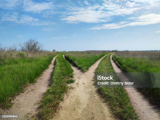 Crossroads Splitting In Two Ways Choose Way Concept Stock Photo - Download Image Now