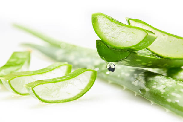 istock Aloe vera gel dripping from aloe vera slice 1320196003
