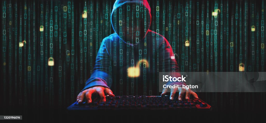 Code Hacker Lock Screen Hacker On Screen With Binary Code Stock Photo - Download Image Now ...