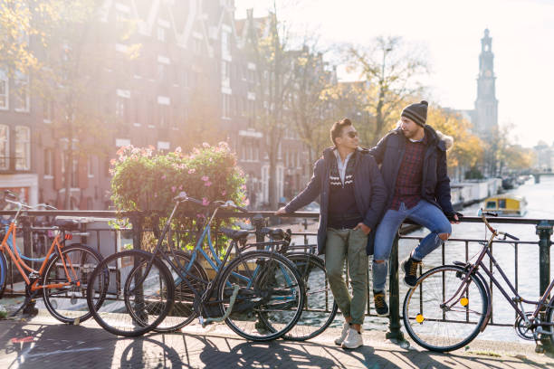 istock Gay couple on city break 1320199739