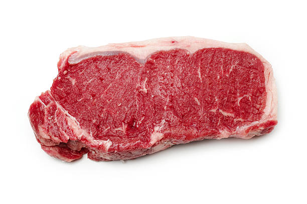 steak isolated on white - çiğ stok fotoğraflar ve resimler