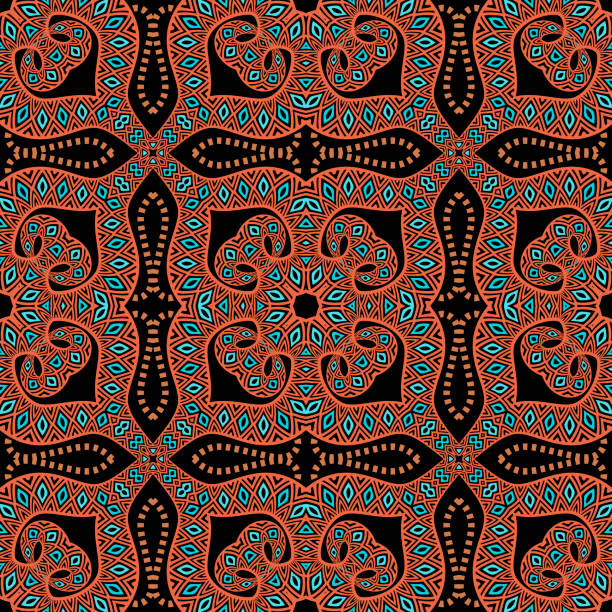 istock Ornamental floral seamless pattern. Beautiful vector tribal ethnic background. Colorful repeat decorative backdrop. Patterned flowers, leaves, swirls, dots. Traditional folkloric style ornate design 1320209709