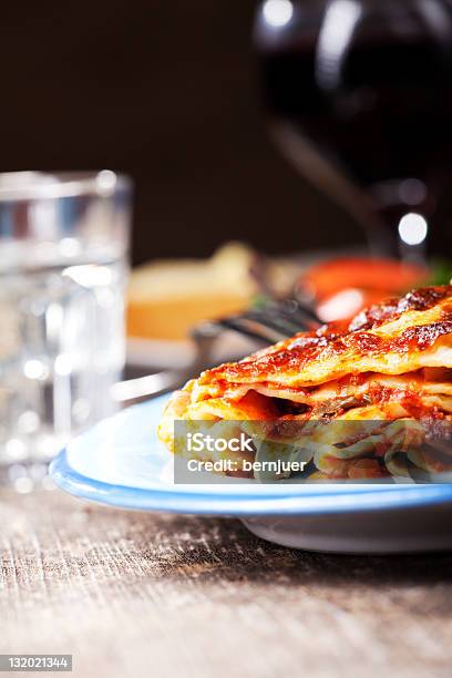 Lasagna Stock Photo - Download Image Now - Baguette, Baked, Blue