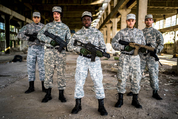 istock Soldiers with shotguns 1320219077