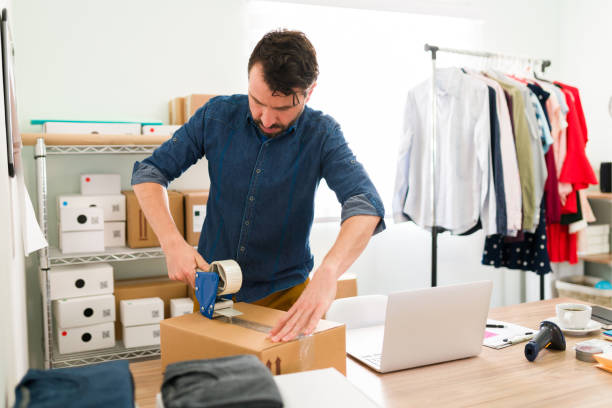 istock Preparing a shipping package from my online shop 1320225486