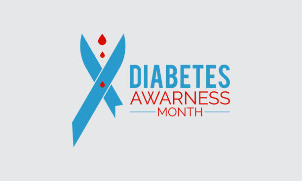 diabetes awareness vector banner illustration. vektorhintergrund der sensibilisierungskampagne, banner, poster, kartenvorlage. - monat stock-grafiken, -clipart, -cartoons und -symbole