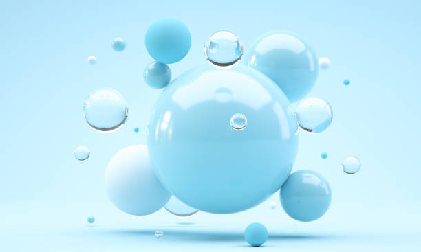 istock 3D Illustration. Shiny balls with different size on pink color background. 1320226659
