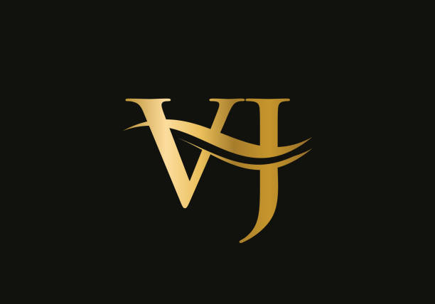 Letter VJ Logo Design for business and company identity. Creative VJ letter with luxury concept Creative VJ letter with luxury concept crystal letter j stock illustrations