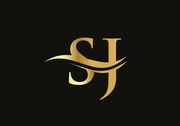 Letter SJ Logo Design for business and company identity. Creative SJ letter with luxury concept SJ Logo Design for business and company identity. Creative SJ letter with luxury concept crystal letter j stock illustrations