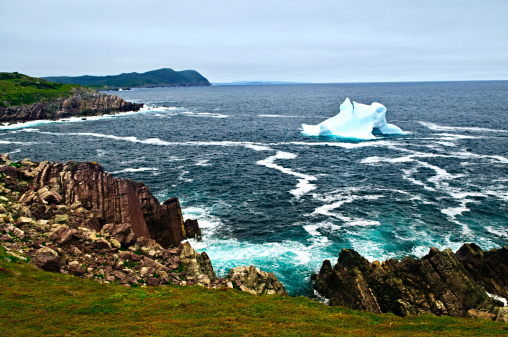 Melting iceberg off the coast of Newfoundland, Canada