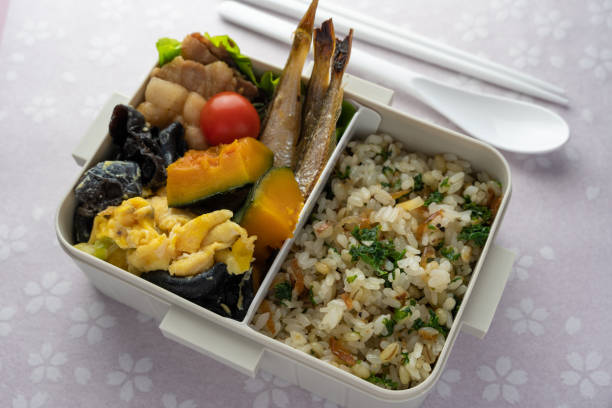 istock Made egg & wood ear lunch for my wife (square, cherry blossoms background) 1320236742