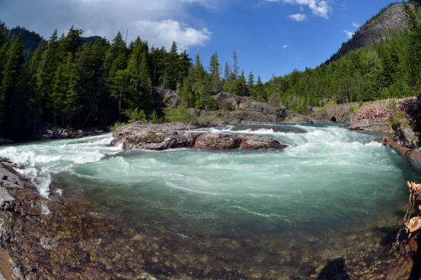 istock River in the Glacier National Park, Montana 1320238964