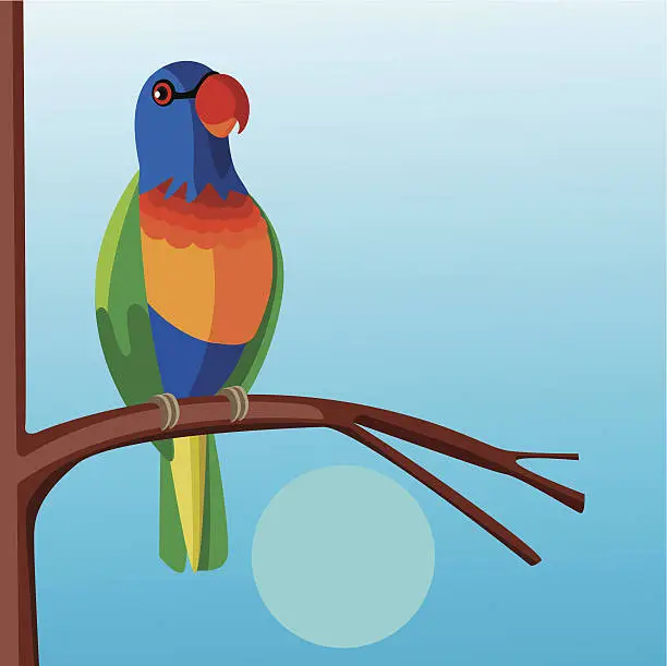 Vector illustration of Rainbow lorikeet