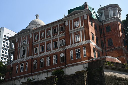 Hong Kong, China - August 9, 2019: The Former French Mission Building on Government Hill.