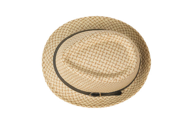 istock Top view of a summer men's hat isolated on a white background. 1320248955