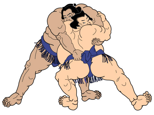 ilustrações, clipart, desenhos animados e ícones de ukiyo-e-sumo - sumo