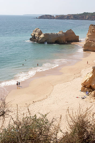 istock Algarve beach scene and island 132025125