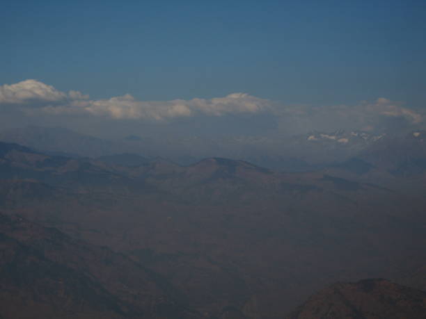 North India Himalaya Hills - Clouds Behind Peaks stock photo