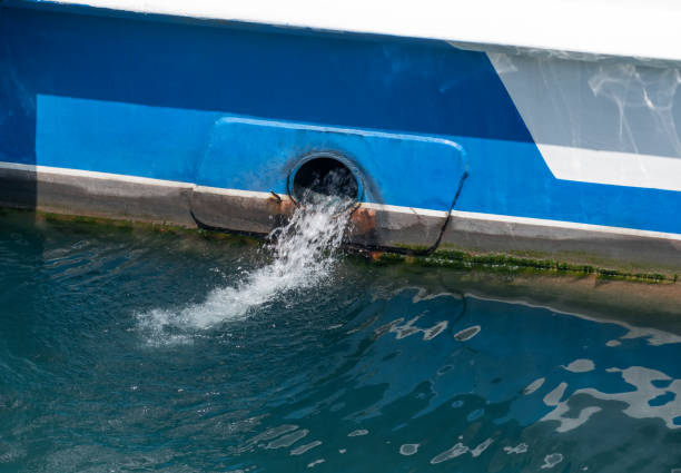 the boat's bilge pump drains the water
