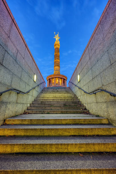 The Victory Column in Berlin at night