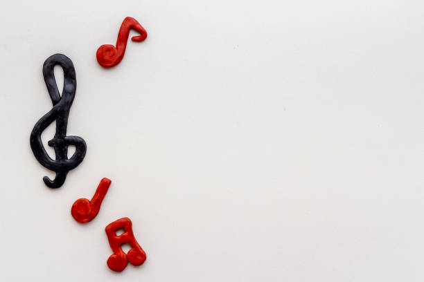 istock Flat lay of music notes, space for text. Music background 1320265868