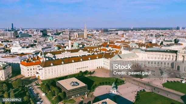 Vienna Aerial Hofburg Heldenplatz Austrian National Library Stock Photo - Download Image Now