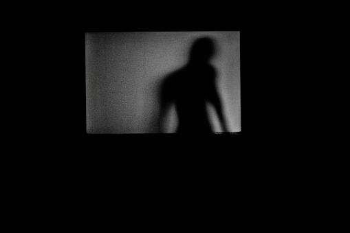 man shadows with Frosted glass