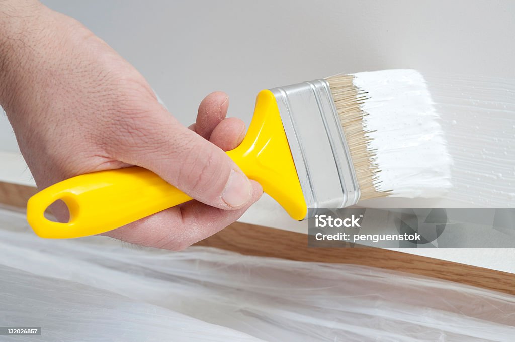 Hand holding brush - Lizenzfrei Anstreicher Stock-Foto