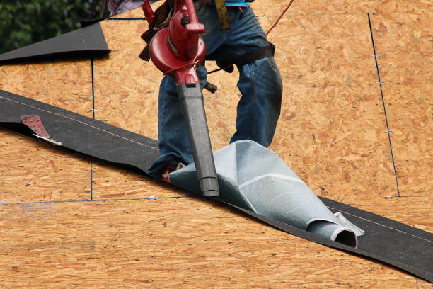 istock Roofer Uses Blower on Roof Decking 1320268757