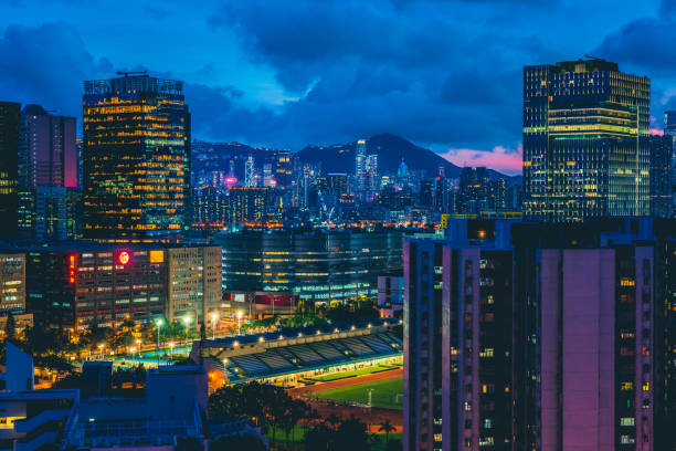 istock Crowded apartment building in Hong Kong, China 1320269757