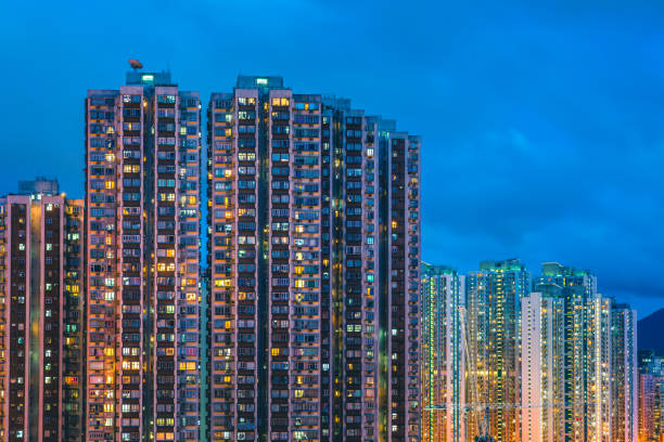 istock Crowded apartment building in Hong Kong, China 1320269766