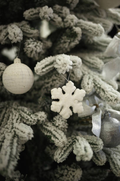 istock star and ball hanging on the christmas tree 1320271739