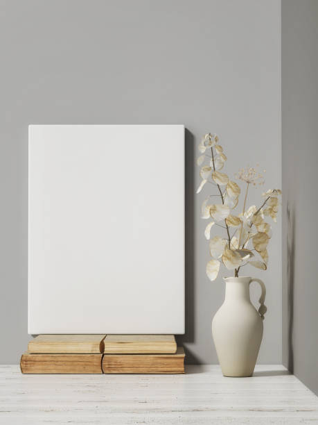 istock Empty poster on the gray wall, home decoration. 1320274620