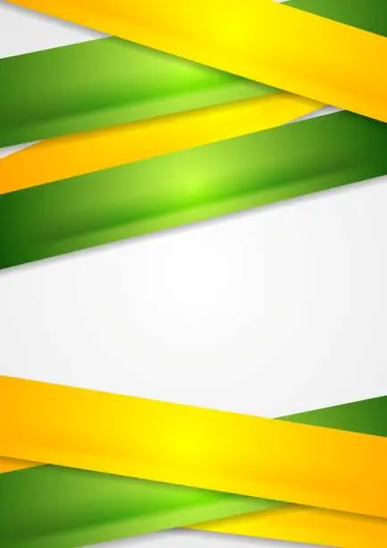 Vector illustration of Yellow and green stripes abstract vector background