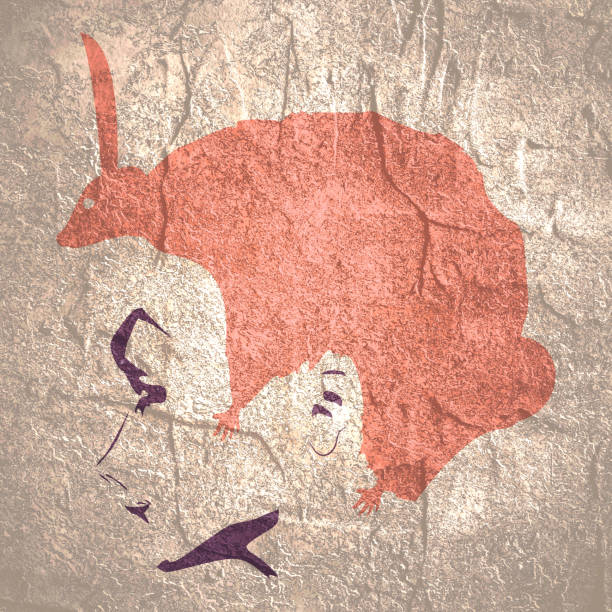 istock Abstract girl hairstyle. Stone texture. Human and animal 1320277169