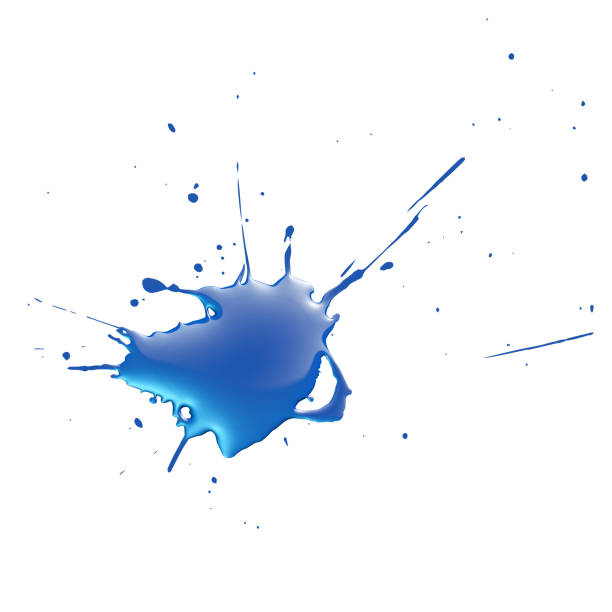 istock Splash of blue paint on White background, 3d illustration 1320277174
