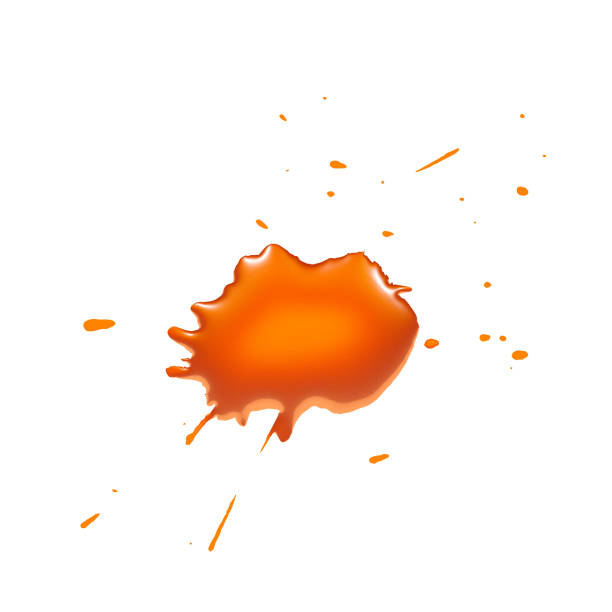 istock Splash of orange paint on White background, 3d illustration 1320277180