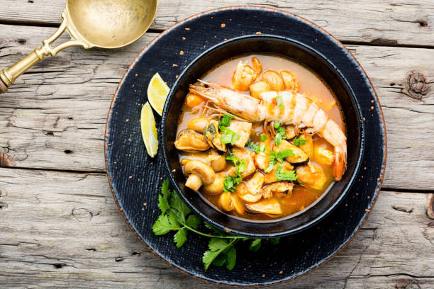 istock Thai tom yum soup with shrimp 1320279168