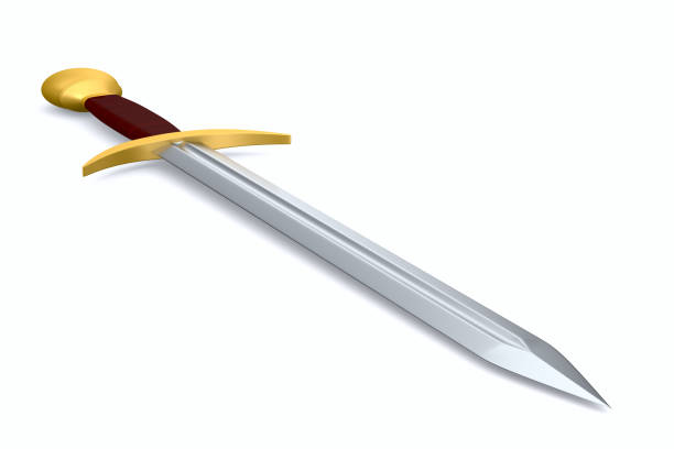 istock sword on white background. Isolated 3D illustration 1320282739