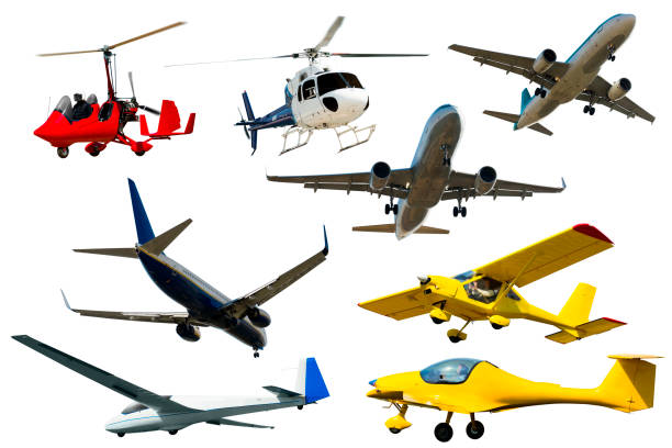 istock Collection of flying vehicles on white background 1320285142