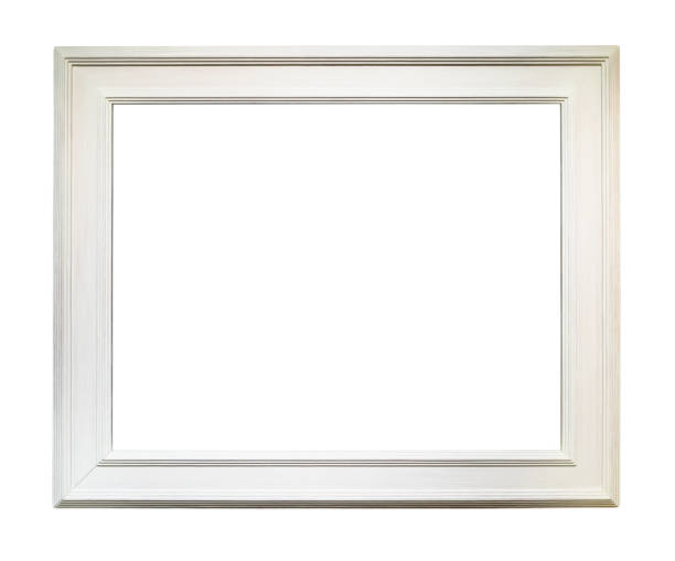 istock wide white wooden picture frame cutout 1320285191