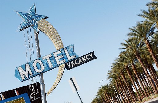 A vintage Motel sign in the Nevada desert