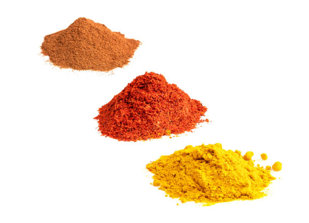 istock brown, red and yellow spices on white 1320292488