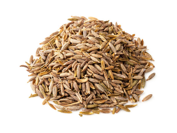 istock pile of cumin seeds closeup on white 1320294004
