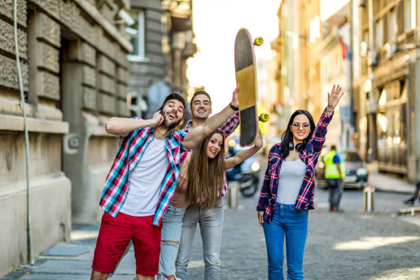 istock Group of young adults waiting for ride 1320294145