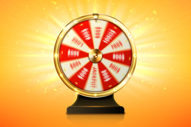 fortune koło spin, kasyno szczęśliwy ruletka gry - prize wheel stock illustrations