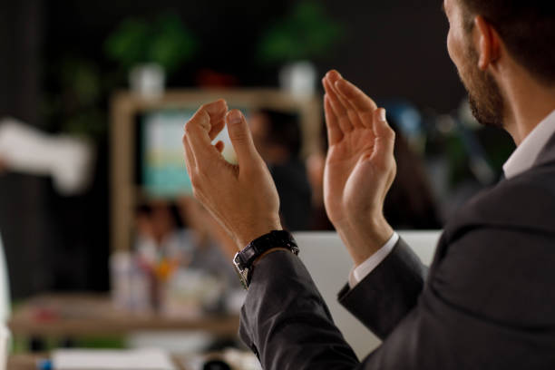 istock Businessman applauding after a successful meeting 1320295582