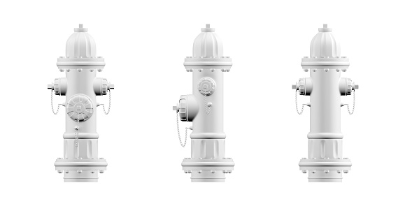 Fire hydrant mockup isolated on a white background - 3d render
