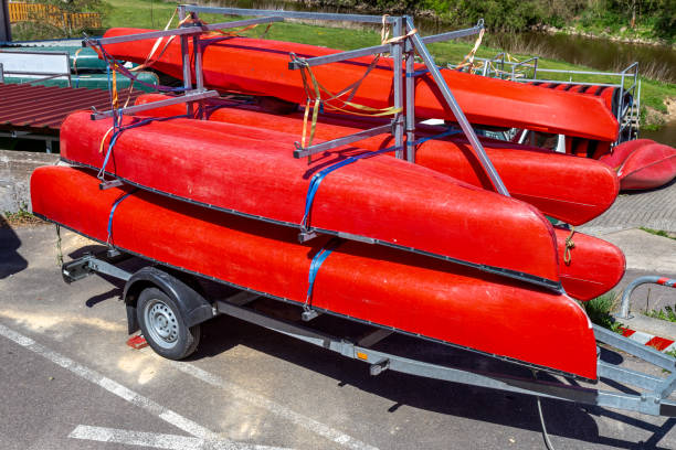 istock Transport of canoes on a trailer 1320298411