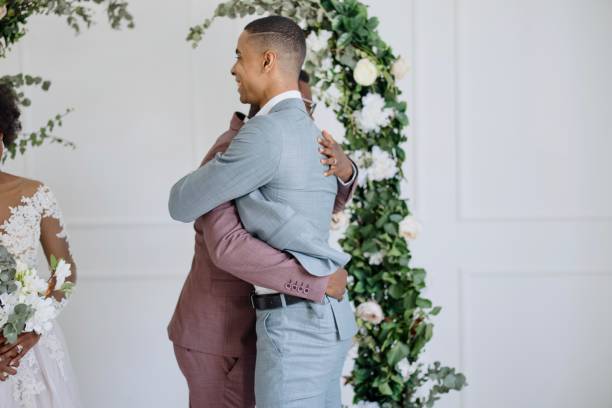 istock Friends congratulate the newlyweds on their wedding 1320299534